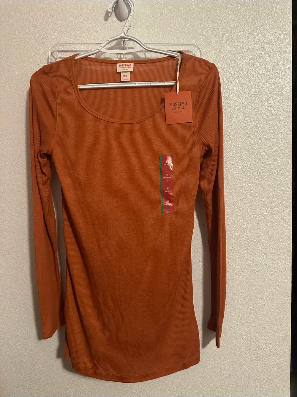 Mossimo Supply Co. Long Sleeve Scoop Neck Top — Rust